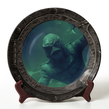 Gill-man Deep Sea Ceramic Plate – Underwater Monster Art Design