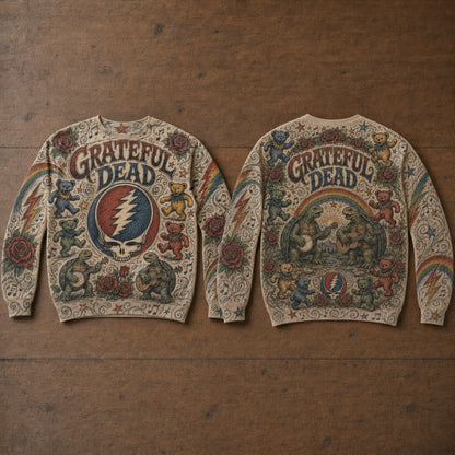 Grateful Dead Steal Your Face & Dancing Bears Sweatshirt - Psychedelic Rock Pullover