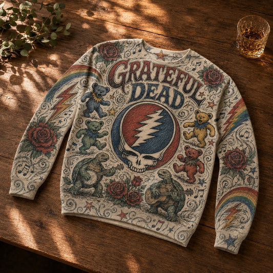Grateful Dead Steal Your Face & Dancing Bears Sweatshirt - Psychedelic Rock Pullover