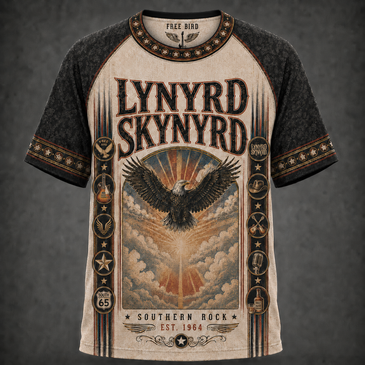 Lynyrd Skynyrd T-Shirt, Southern Rock Eagle Graphic Tee, Free Bird Vintage Band Shirt