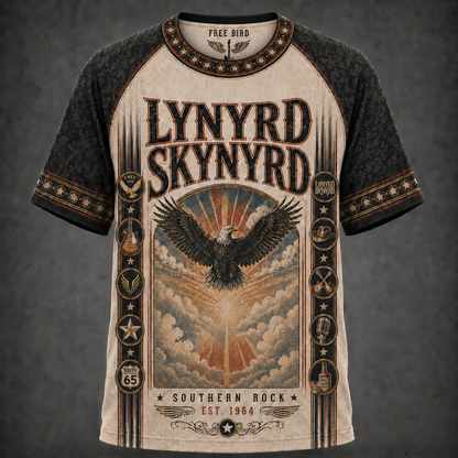 Lynyrd Skynyrd T-Shirt, Southern Rock Eagle Graphic Tee, Free Bird Vintage Band Shirt
