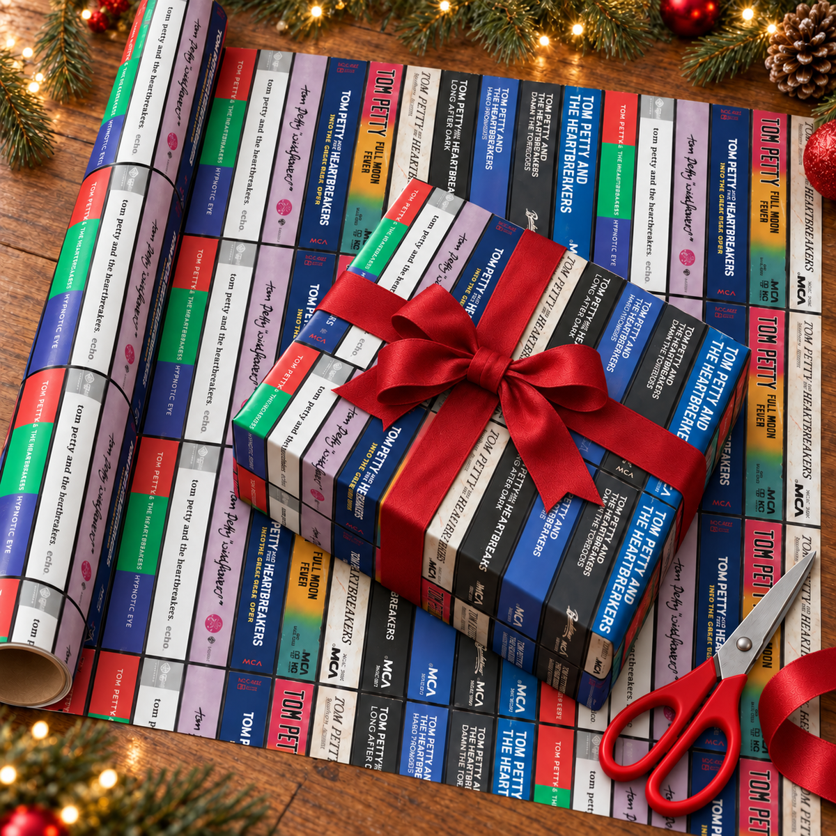 Tom Petty Cassette Spines Wrapping Paper - Heartbreakers Vintage Audio Tape Rock Gift Wrap