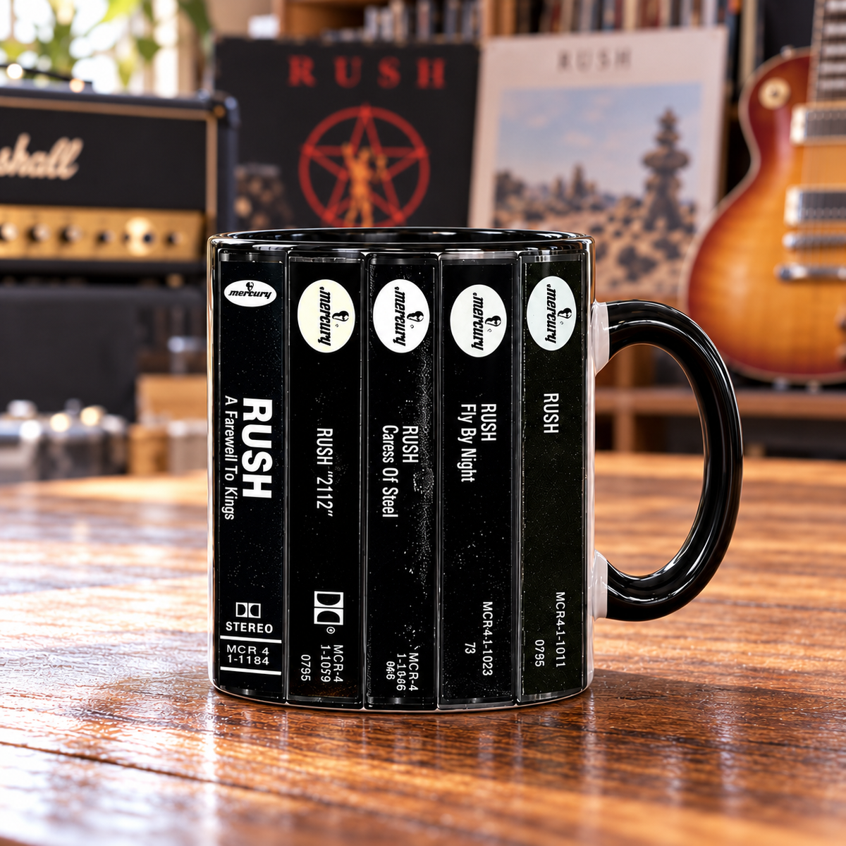 Rush Cassette Tape Mug, Classic Rock Coffee Cup, Retro Album Collection Mug, Progressive Rock Music Fan Gift