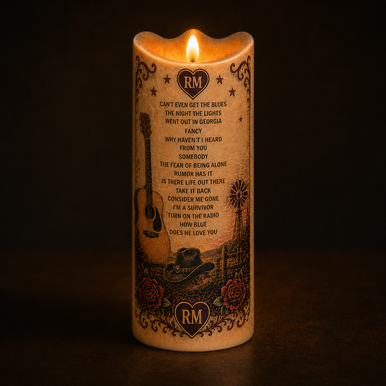 Reba McEntire Candle – Queen of Country Flameless Candle, Country Music Decor, Reba Fan Gift, Western Cowgirl Music Gift
