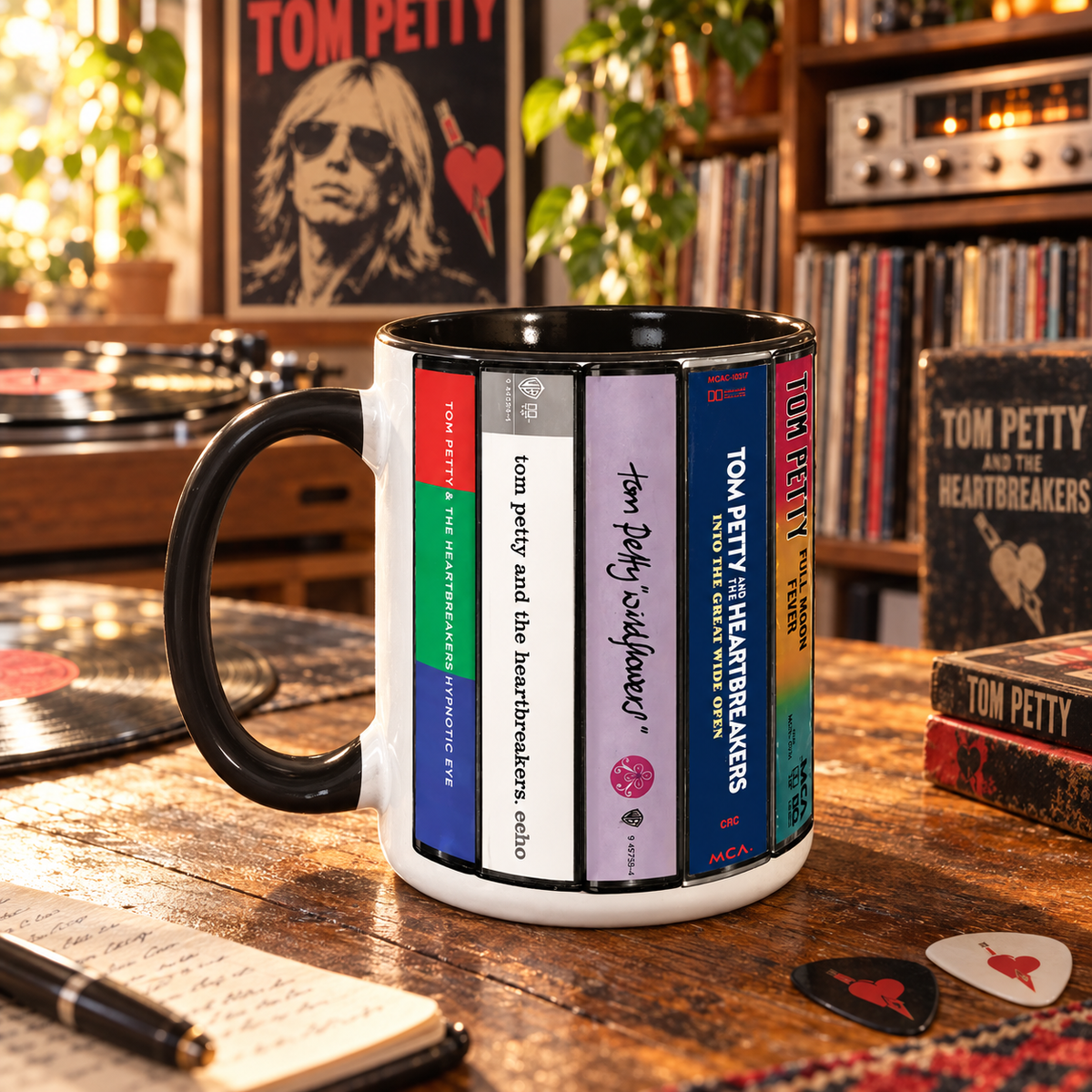 Tom Petty Cassette Tape Mug, Heartbreakers Coffee Cup, Classic Rock Music Gift, Retro Cassette Collector Mug