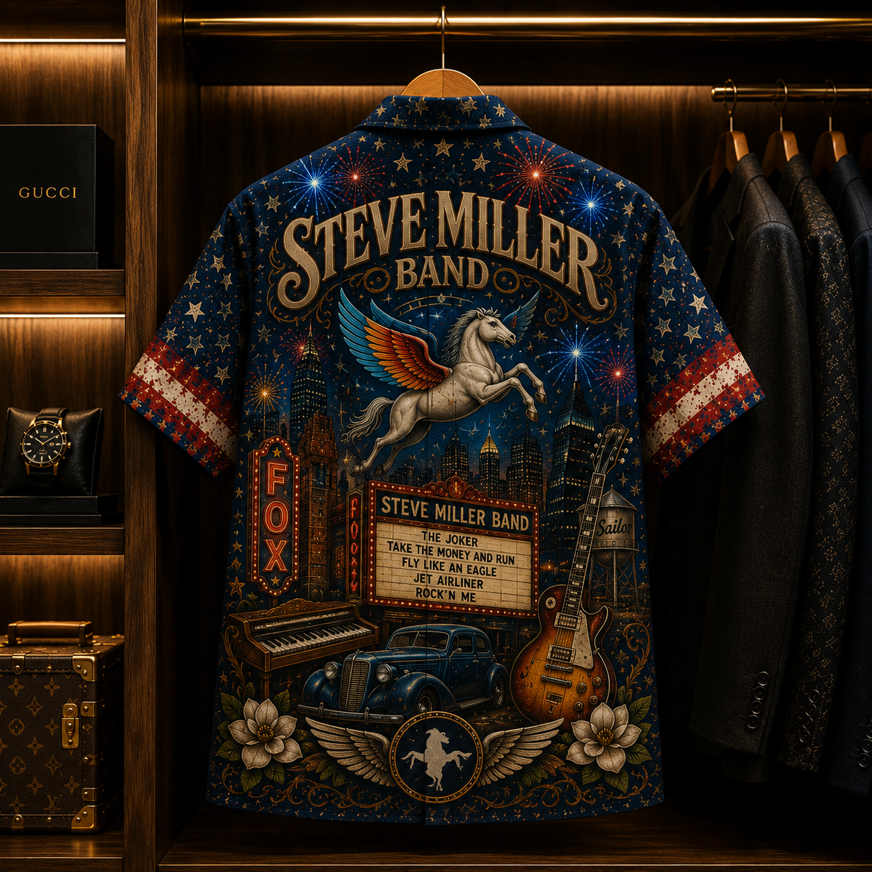 Steve Miller Band Hawaiian Shirt - Classic Rock All Over Print AOP Button Up Shirt for Steve Miller Band Fans