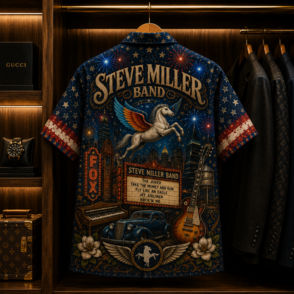 Steve Miller Band Hawaiian Shirt - Classic Rock All Over Print AOP Button Up Shirt for Steve Miller Band Fans