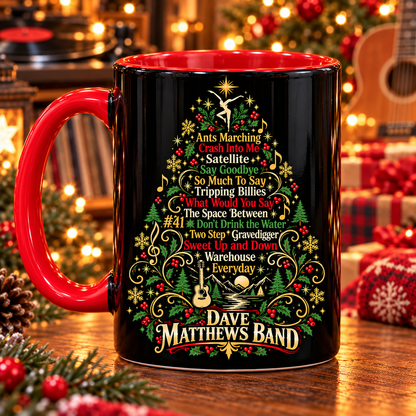 Dave Matthews Band Christmas Tree Mug, DMB Holiday Coffee Cup, Ants Marching Fan Gift, Music Christmas Mug, Dave Matthews Christmas Gift