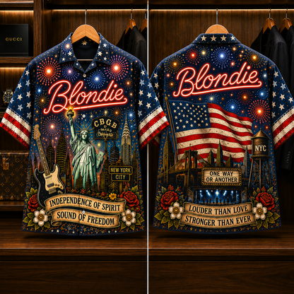 Blondie Hawaiian Shirt - New York City All Over Print Button Up AOP Shirt for Blondie Rock Fans