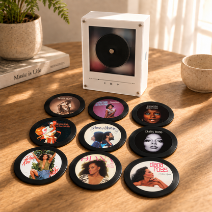 Diana Ross MagTune Mini Record Player Album Display | Soul & Disco Desk Decor, otown Diana Ross Merchandise Collectible