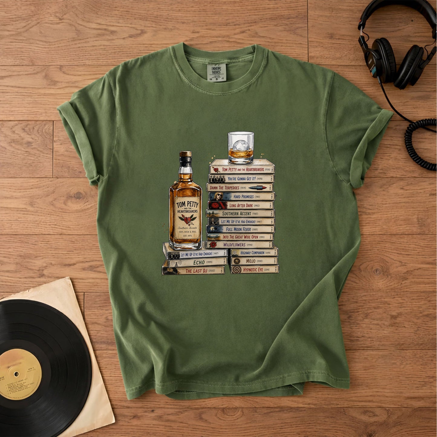 Tom Petty Cassette Album Collection Vintage T-Shirt – Retro Music Tom Petty Merch Tee