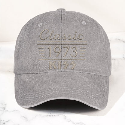 Kiss Classic 1973 Est Hard Rock Glam Metal Band Music Merch Denim Cap – Retro Vintage Dad Cap Gift For Dad (With Box)