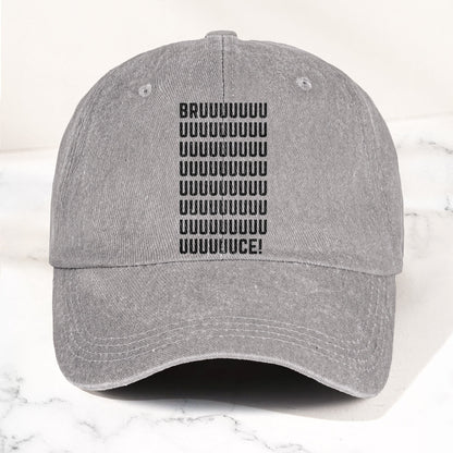 Bruce Springsteen BRUUUUCE! Text Denim Cap – Retro Rock Music Fan Cap (With Box)