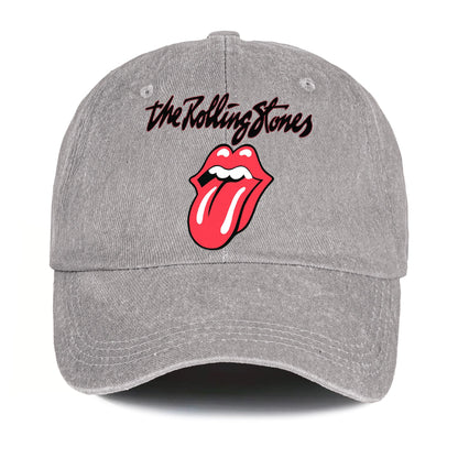 The Rolling Stones Denim Dad Cap – Classic Tongue Logo Design ( With BOX)