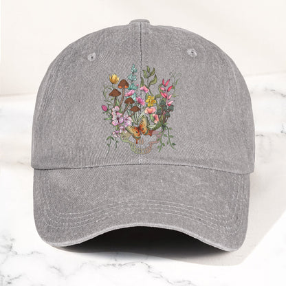 Grateful Dead Denim Dad Cap – Stealie Botanical Butterflies Design ( With BOX)