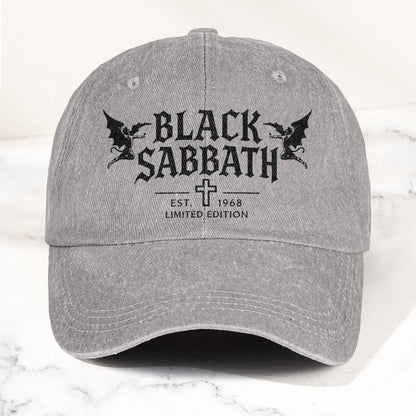 Black Sabbath Band Logo Est 1968 Denim Cap – Retro Vintage Dad Cap Gift For Dad (With Box)