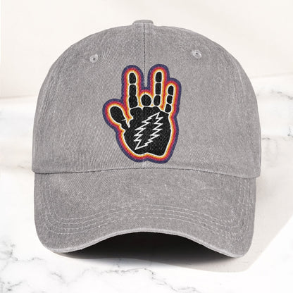 Grateful Dead Jerry Garcia Hand With Lightning Bolt Denim Cap – Retro Vintage Dad Cap Gift For Dad (With Box)