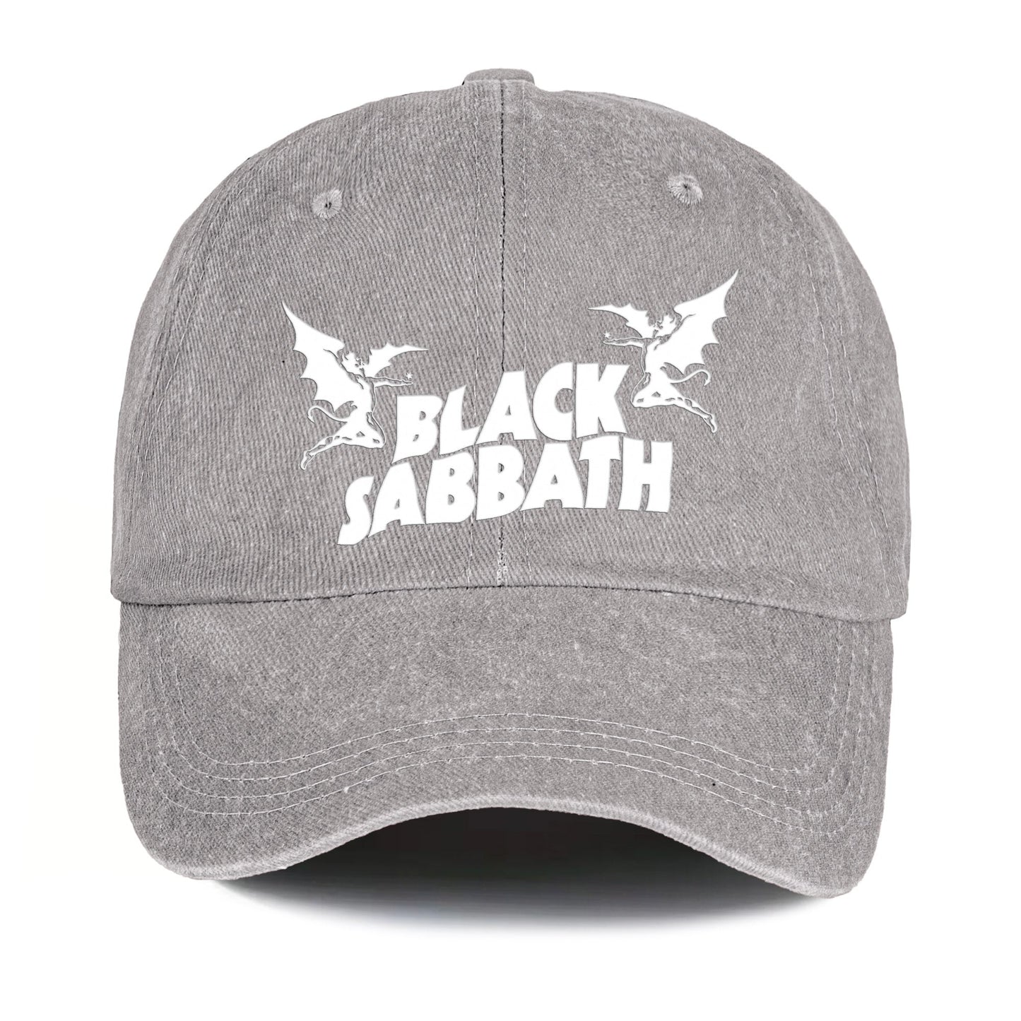 Black Sabbath Denim Dad Cap – Classic Winged Demon Logo Design ( With BOX)