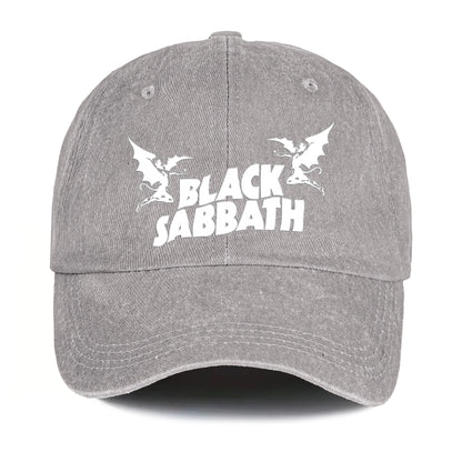 Black Sabbath Denim Dad Cap – Classic Winged Demon Logo Design ( With BOX)