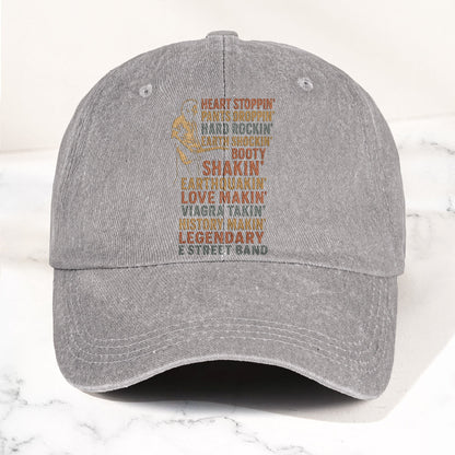 Vintage Bruce Springsteen Lyrics  Denim Cap – Retro Rock Music Fan Cap (With Box)