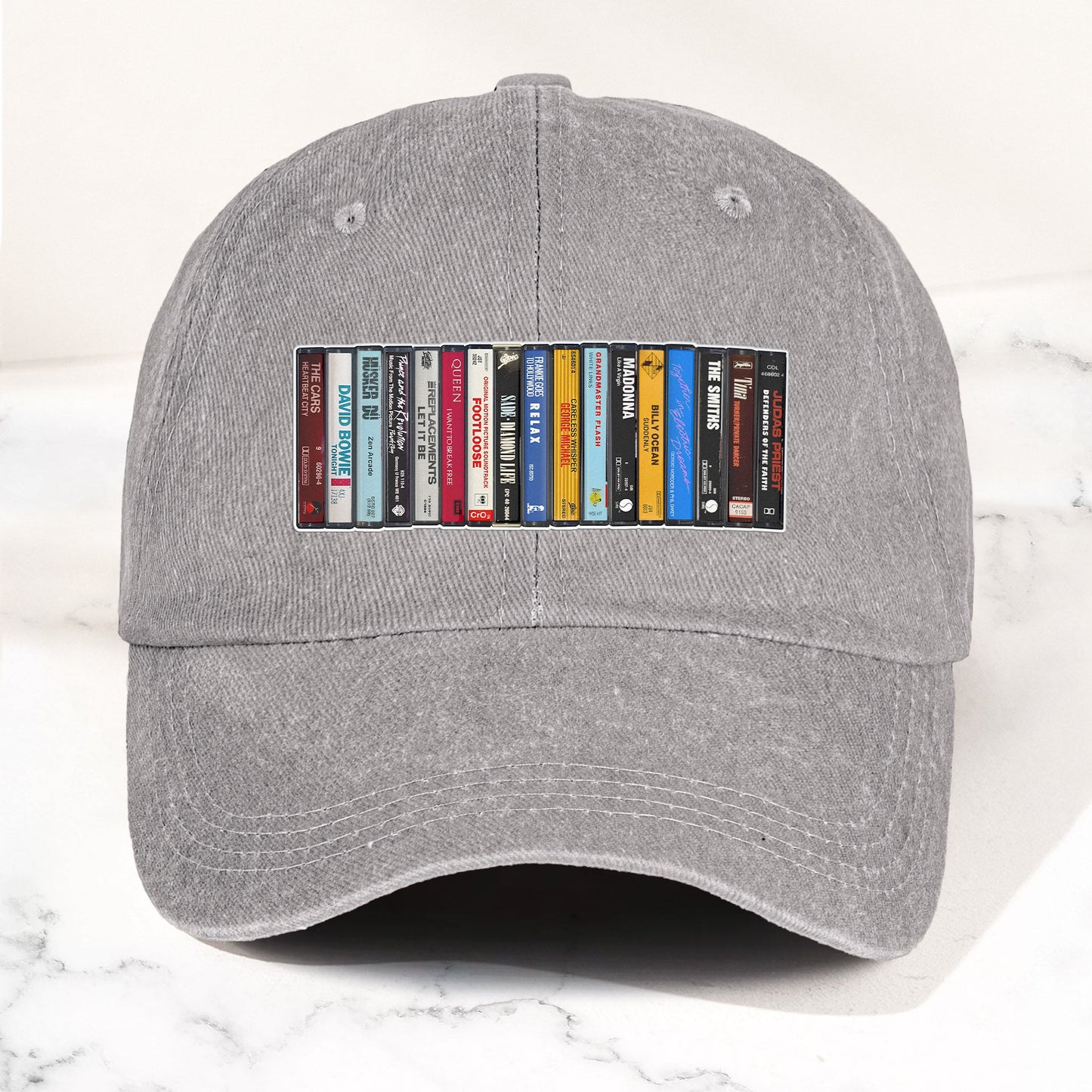 Vintage Cassette Tape Denim Dad Cap – Retro Music Collection Aesthetic Hat (With BOX)