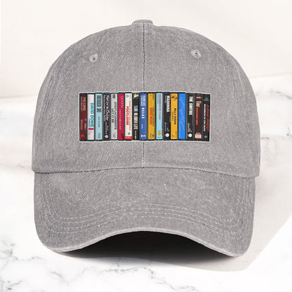 Vintage Cassette Tape Denim Dad Cap – Retro Music Collection Aesthetic Hat (With BOX)
