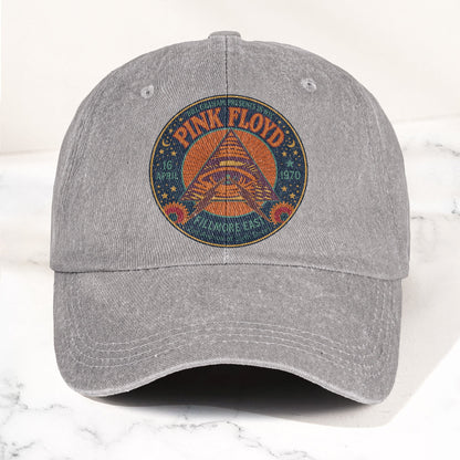 Pink Floyd 1979 Fillmore Poster Graphic Vintage Denim Cap – Retro Dad Cap (With Box)