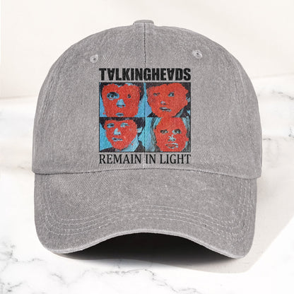 Talking Heads Remain in Light Punk Rock Denim Cap – Retro Music Fan Concert Cap Gift For Dad Father's Day (With Box)