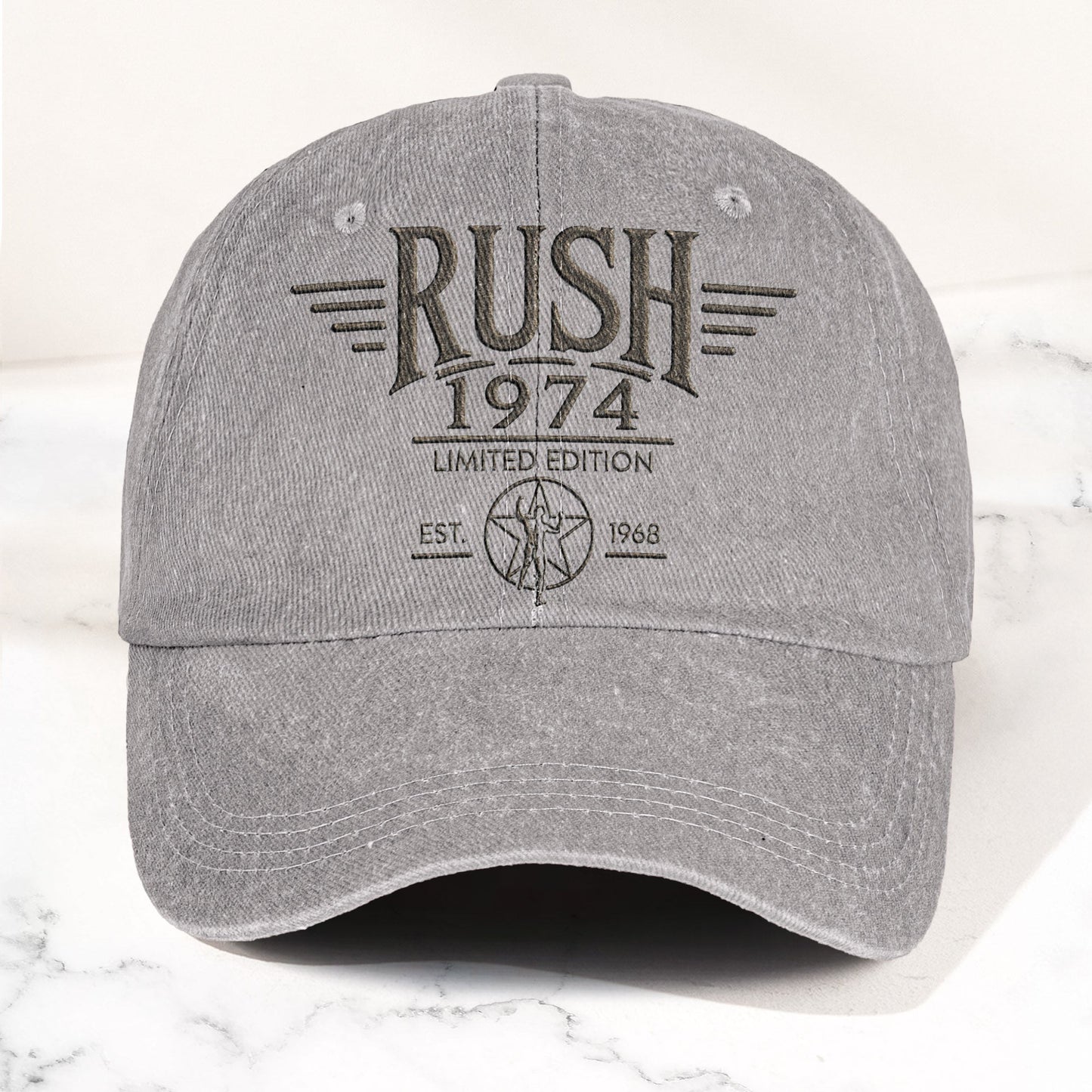 Rush 1974 Starman Logo Denim Cap – Vintage Dad Cap Gift For Dad (With Box)