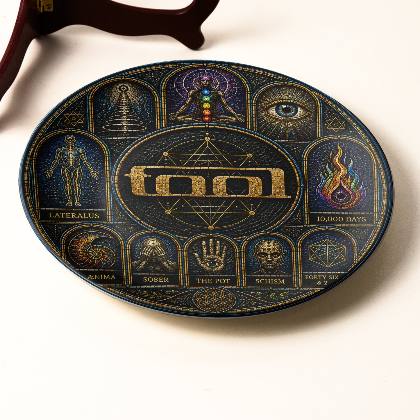 Tool Decorative Ceramic Plate with Display Stand – Progressive Metal Music Gift