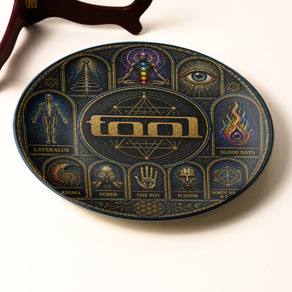 Tool Decorative Ceramic Plate with Display Stand – Progressive Metal Music Gift