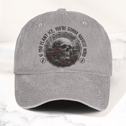 Grateful Dead Skull Franklin's Tower Lyrics Vintage Denim Cap – Retro Dad Cap (With Box)