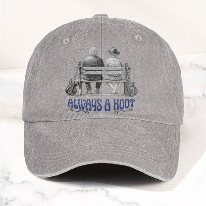 Grateful Dead Jerry Garcia and Bob Weir Always A Hoot – Retro Vintage Dad Cap Gift For Dad (With Box)