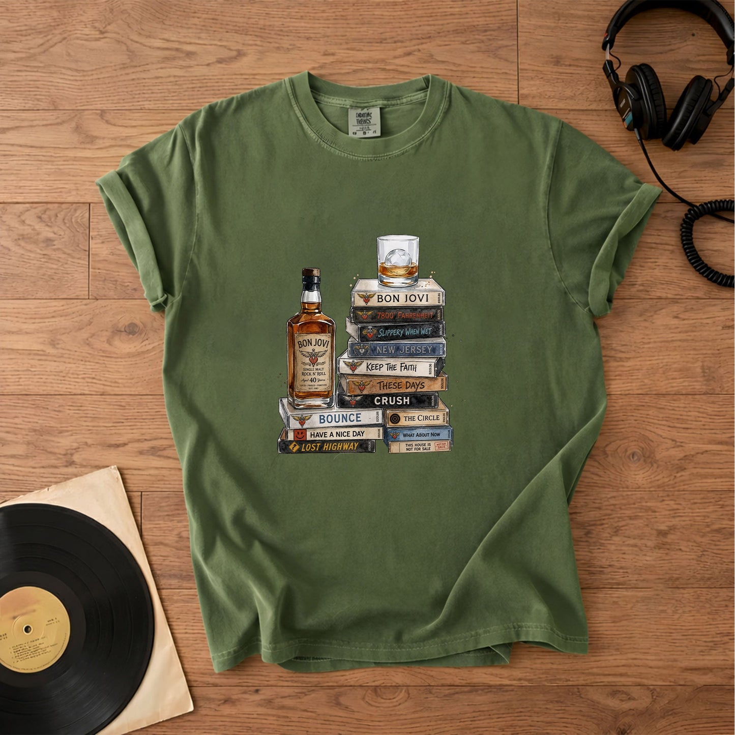Bon Jovi Cassette Album Collection T-Shirt – Retro Music Bon Jovi Merch Tee