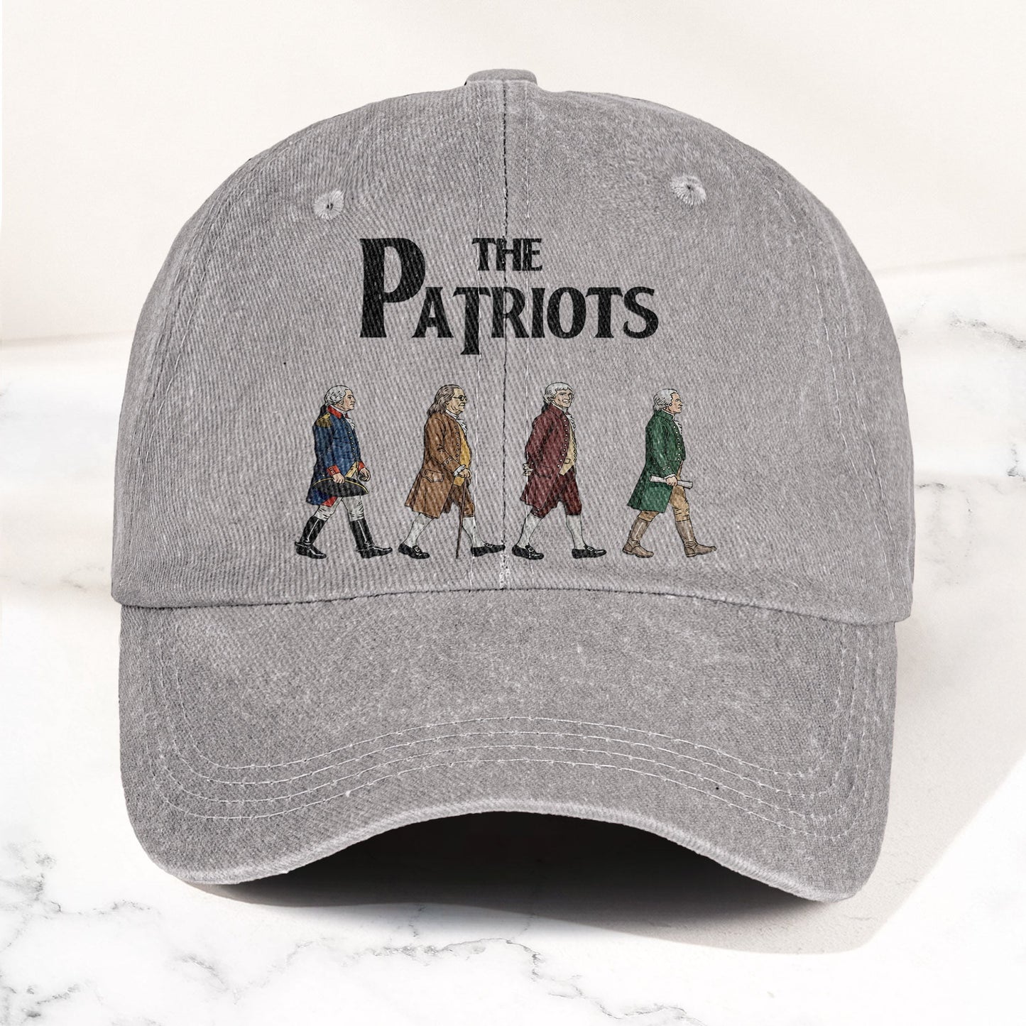 The Patriots Cartoon Illustration Denim Cap – Retro Vintage Dad Cap Gift For Dad (With Box)