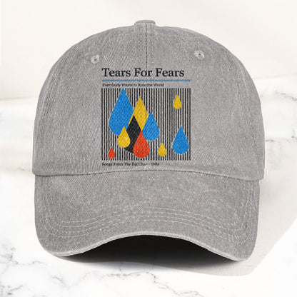 Tears for Fears Songs from the Big Chair 1985 Graphic Denim Cap – Retro Rock Music Fan Cap (With Box)