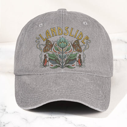 Fleetwood Mac Landslide Stevie Nicks Butterfly Floral Lyrics Music Merch Denim Cap – Retro Vintage Dad Cap Gift For Dad (With Box)