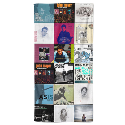 John Mayer Beach Towel – Album Cover Collage Classic Pop And Rock Towel