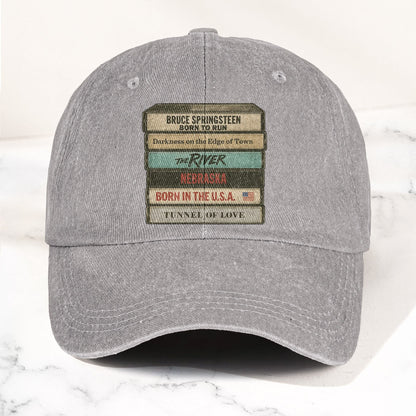 Bruce Springsteen Iconic Cassette Tape Denim Cap – Retro Rock Music Fan Cap (With Box)