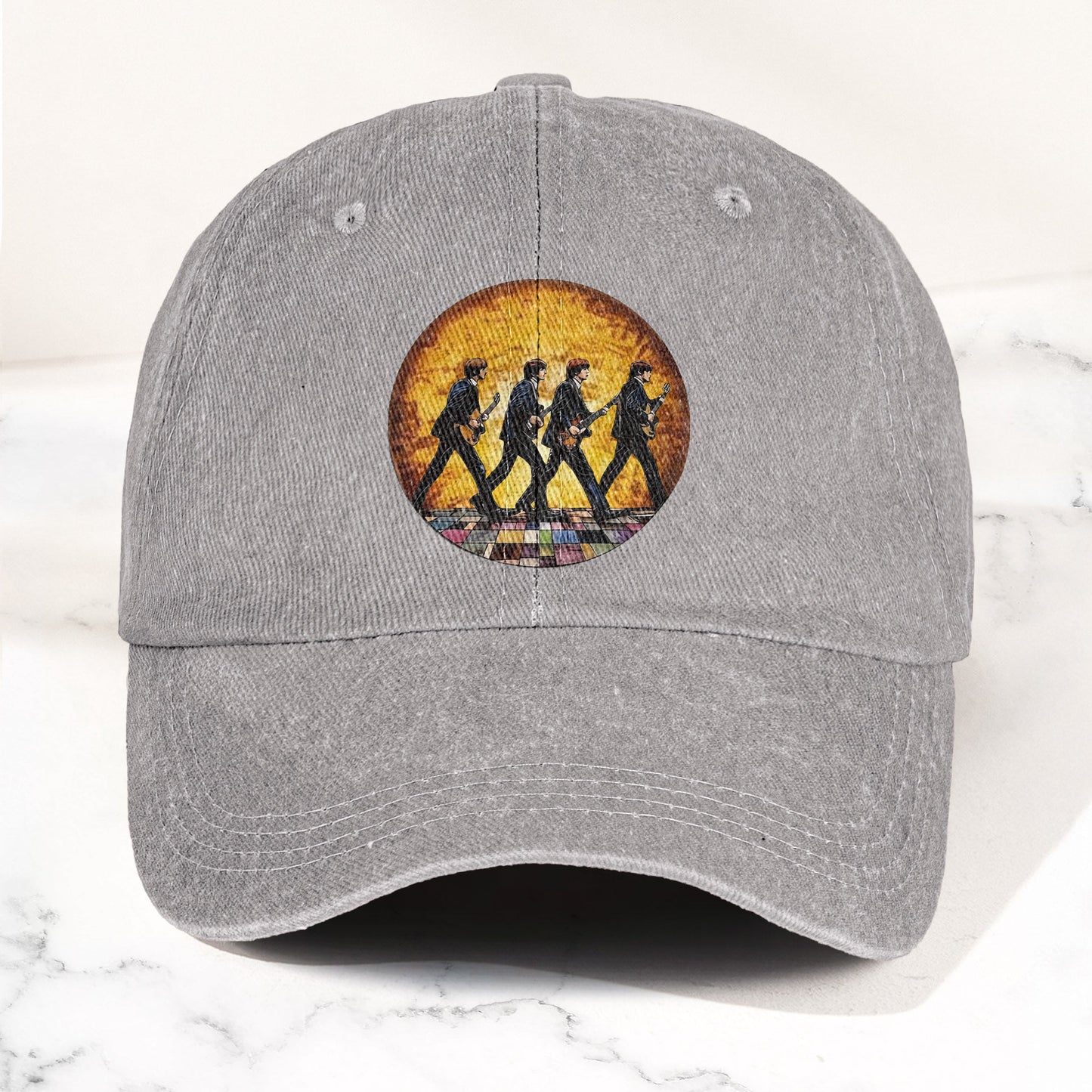 The Beatles Retro Crossing Album Art Sun Catcher Denim Cap – Iconic Album Design ( With BOX)
