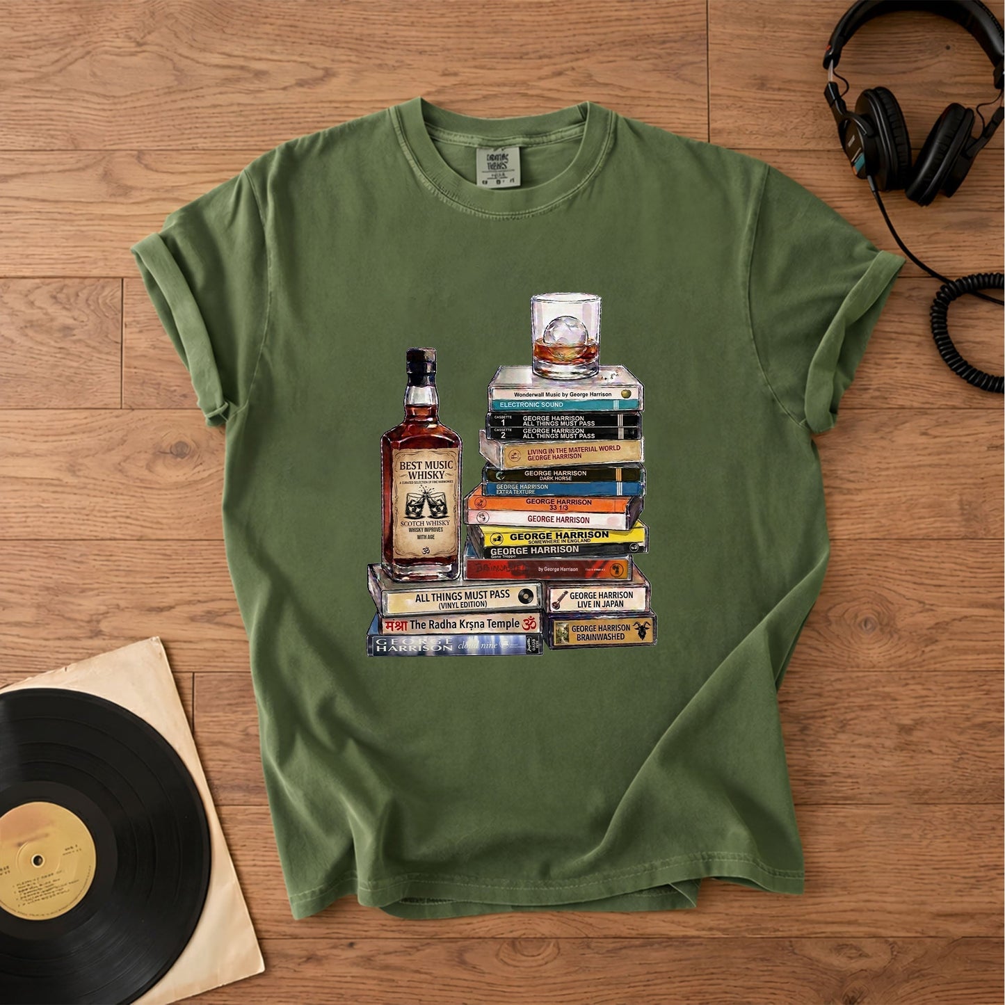 George Harrison Cassette Collection T-Shirt – Retro Music The Beatles Band Merch Tee