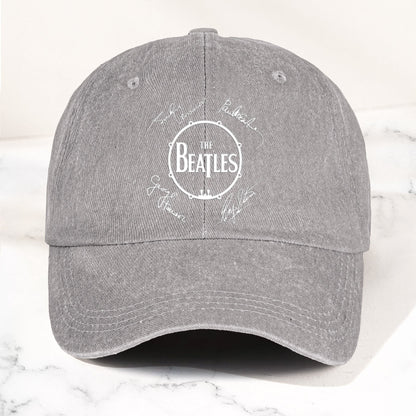 The Beatles Denim Dad Cap – Classic Drum Logo Signature Design ( With BOX)