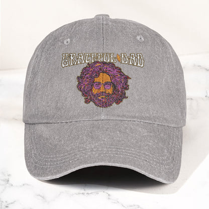 Grateful Dead Jerry Garcia Illustration Denim Cap – Retro Vintage Dad Cap Gift For Dad Father's Day Gift (With Box)