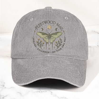 Fleetwood Mac Butterfly Mystical Graphic Vintage Denim Cap – Retro Dad Cap (With Box)