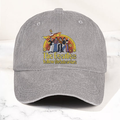 The Beatles Yellow Submarine Denim Dad Cap – Iconic Album Design ( With BOX)