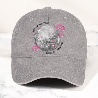 Harry Styles Kiss All The Time Disco, Occasionally Denim Cap – Retro Vintage Dad Cap Gift For Dad (With Box)