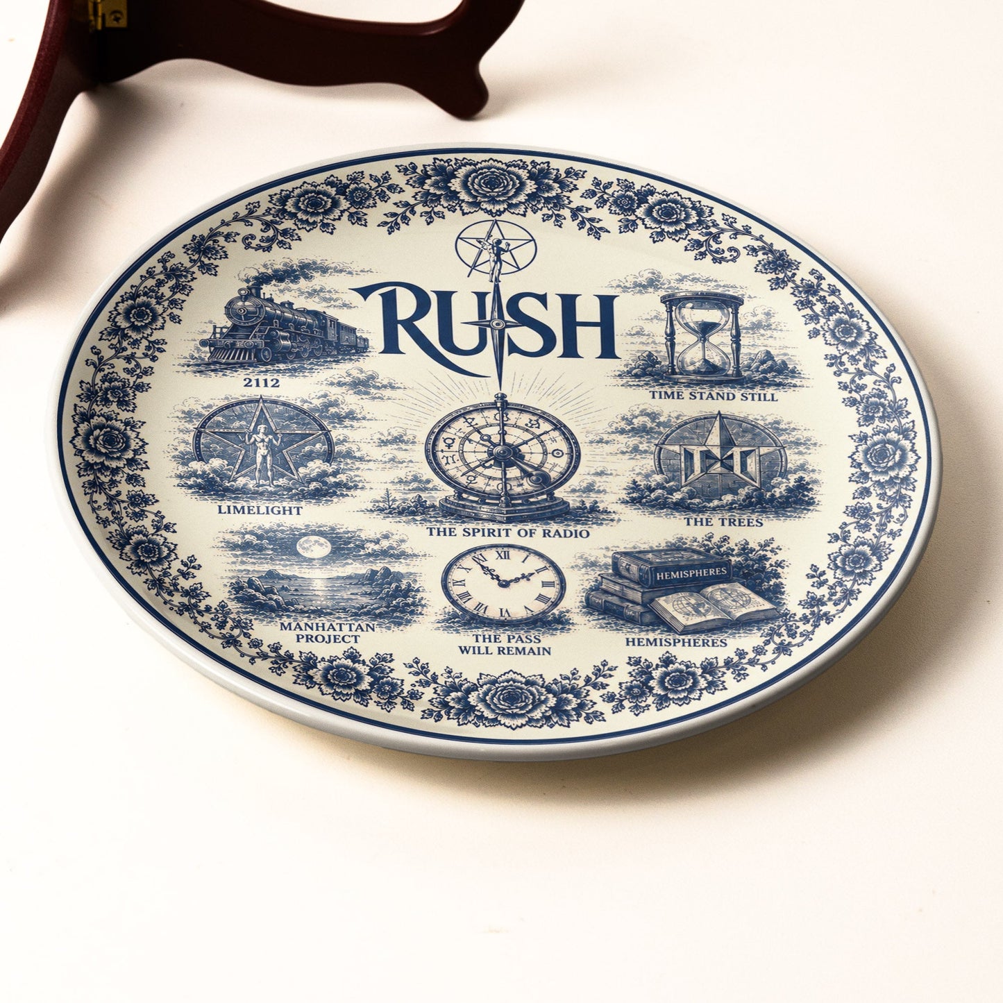 Rush Decorative Ceramic Plate with Display Stand – Classic Rock Songs Memorabilia Gift