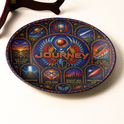 Journey Band Decorative Ceramic Plate with Stand – Stained Glass Rock Art Gift