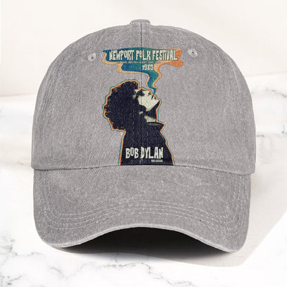 Bob Dylan Newport Folk Festival 1965 Goes Electric Vintage Graphic Denim Cap – Retro Vintage Dad Cap Gift For Dad (With Box)