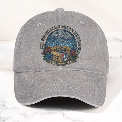 Grateful Dead Box Of Rain Dream We Dreamed Music Merch Denim Cap – Retro Vintage Dad Cap Gift For Dad (With Box)